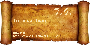 Telegdy Iván névjegykártya